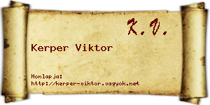 Kerper Viktor névjegykártya